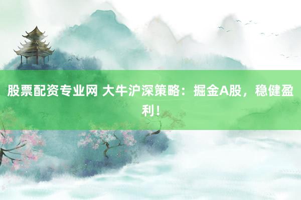 股票配资专业网 大牛沪深策略：掘金A股，稳健盈利！