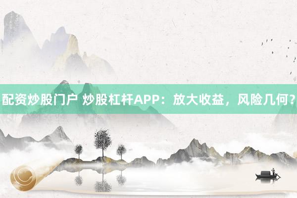 配资炒股门户 炒股杠杆APP：放大收益，风险几何？